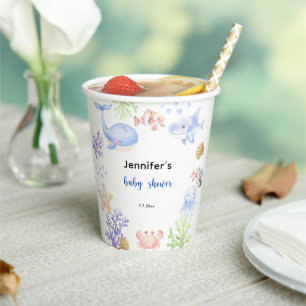 Onder de zee baby shower oceandieren papieren bekers