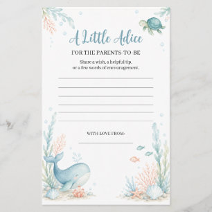 Onder de zee Baby Shower Ouderlijk Advies Flyer
