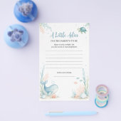 Onder de zee Baby Shower Ouderlijk Advies Flyer (Enkel)