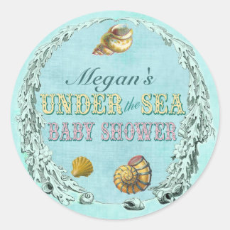 Onder de Zee Baby shower Sticker - Aangepaste naam