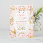 Onder de Zee Baby Shower Uitnodiging (Staand voorkant)