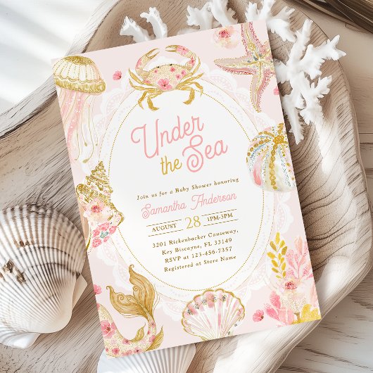Onder de Zee Baby Shower Uitnodiging