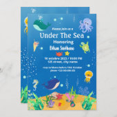 onder de zee baby shower uitnodigingen (Voorkant / Achterkant)