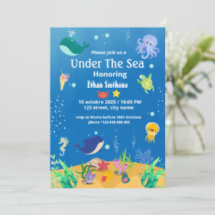 onder de zee baby shower uitnodigingen