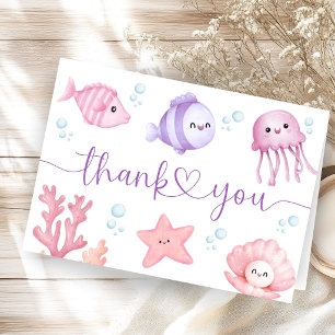 Onder De Zee Baby Shower Vouwde Bedankkaart