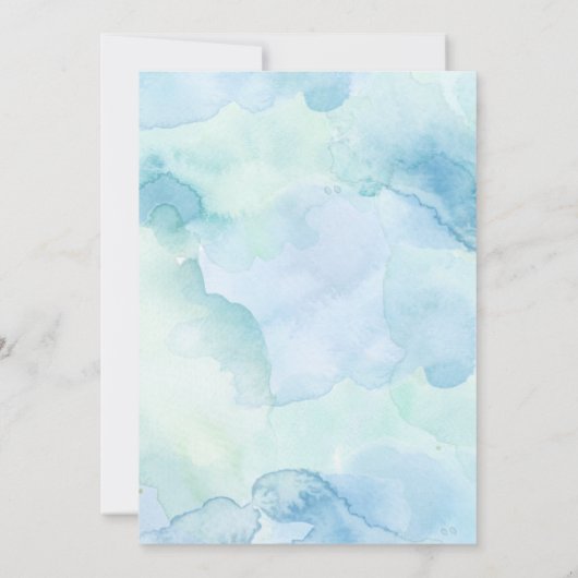 Onder de zee baby shower waterverf uitnodiging (Achterkant)