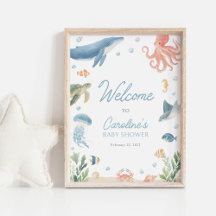 Onder de zee baby shower welkomstbord