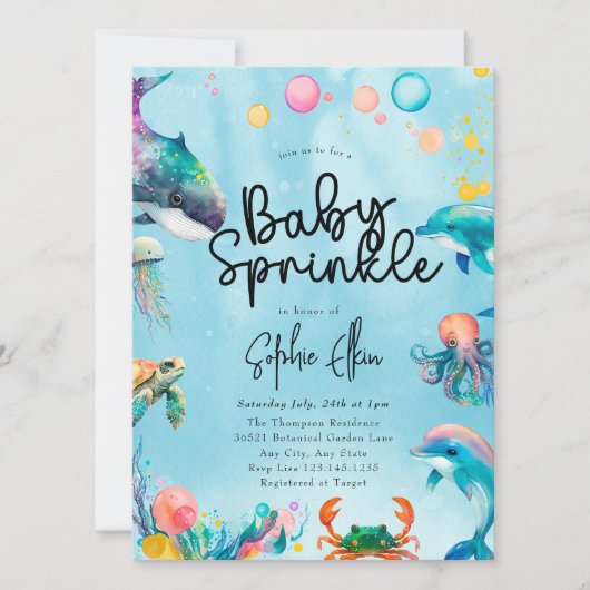 Onder de Zee | Baby Sprinkle Kaart (Voorkant)