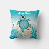 Onder de Zee Baby Zeeschildpad Worp Kussen (Voorkant)