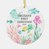 Onder de Zee Baby's Eerste Kerst Ornament (Voorkant)