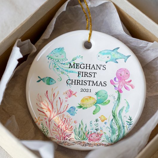 Onder de Zee Baby's Eerste Kerst Ornament