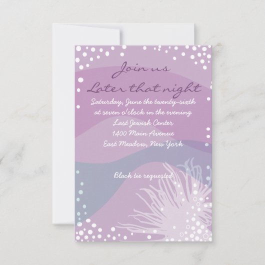 ONDER DE ZEE Bat Bar Mitzvah Uitnodiging (Voorkant)