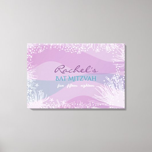 ONDER DE ZEE Bat Bar Mitzvah Uitnodiging Canvas Afdruk (Voorkant)