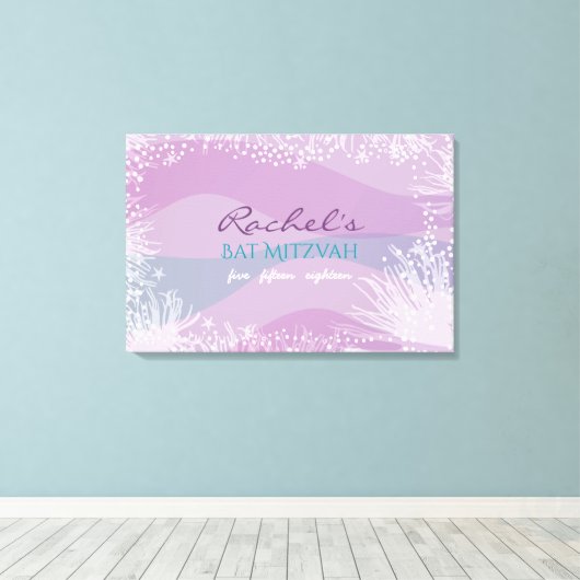 ONDER DE ZEE Bat Bar Mitzvah Uitnodiging Canvas Afdruk (Insitu (Houten vloer))