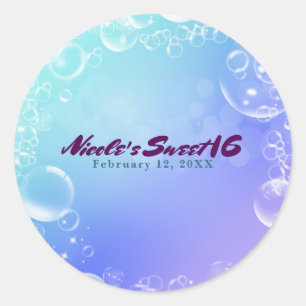 Onder de Zee Betoverde Bellen Feest Favor Ronde Sticker