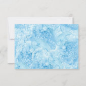 Onder de Zee Blauw Goud Witte Zomer Bruiloft RSVP (Achterkant)