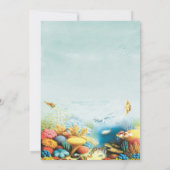 Onder de zee blauw haaien aquarium bruiloft kaart (Achterkant)
