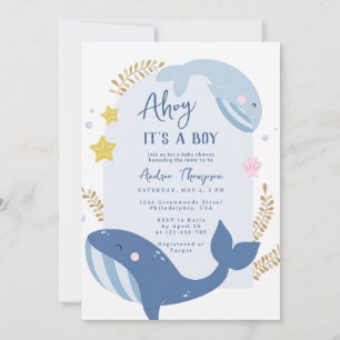 Onder de zee Blauwe ahoy het is een jongen baby sh Kaart
