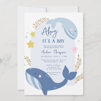 Onder de zee Blauwe ahoy het is een jongen baby sh Kaart
