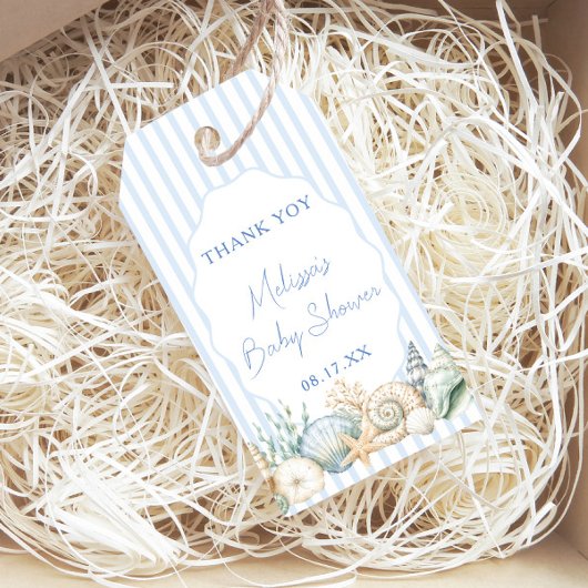 Onder De Zee Blauwe Baby Shower Bedankt Cadeaulabel