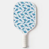 Onder de zee blauwe haai vis patroon pickleball paddle (Voorkant)