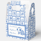 Onder de zee blauwe knuffel schildpad babyshower bedankdoosjes (Open)