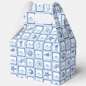 Onder de zee blauwe knuffel schildpad babyshower bedankdoosjes (Achterkant)
