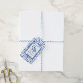 Onder de zee blauwe liefdevolle schildpad baby sho cadeaulabel (Met Touw)