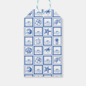 Onder de zee blauwe liefdevolle schildpad baby sho cadeaulabel (Achterkant)