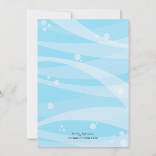 Onder de Zee Blue Baby shower Invitation Card Kaart (Achterkant)