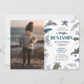 Onder de Zee Boy foto verjaardagsfeestje Kaart (Voorkant)