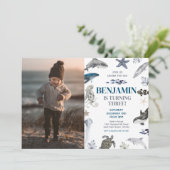 Onder de Zee Boy foto verjaardagsfeestje Kaart (Staand voorkant)