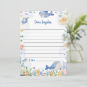 Onder de Zee Boy Party Time Capsule Message Kaart (Staand voorkant)