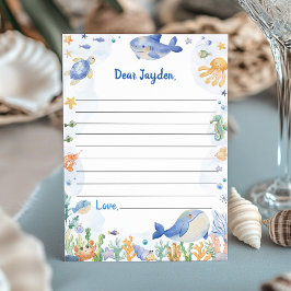 Onder de Zee Boy Party Time Capsule Message Kaart