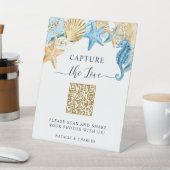 Onder de zee Capture the love QR-code bruiloft Reclamebord Met Voetstuk (Insitu)