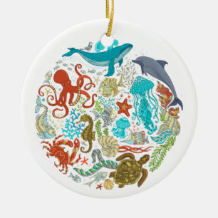 Onder de zee Crustaceancore Oceaan Zeeleven  Keramisch Ornament