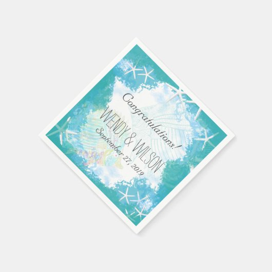Onder de Zee Custom Wedding Servetten (Hoek)