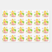 Onder de Zee Cute Blonde Mermaid Custom Name Inpakpapier Vel (Voorkant 3)