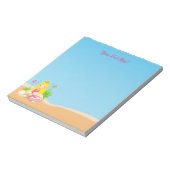 Onder de Zee Cute Blonde Mermaid Custom Name Notitieblok (Linkerzijde)