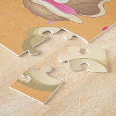 Onder de Zee Cute Brunette Mermaid Custom Name Legpuzzel (Zijkant)