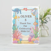 Onder de Zee Dankkaart, Oliver Verjaardag Bedankkaart (Staand voorkant)