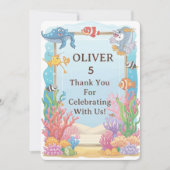 Onder de Zee Dankkaart, Oliver Verjaardag Bedankkaart (Voorkant)