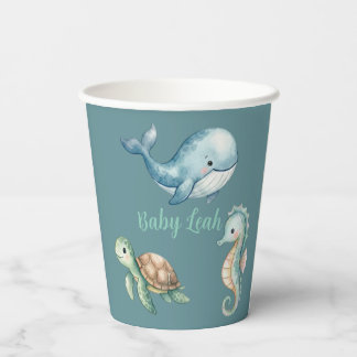 Onder de Zee Dieren Aquamarijn Baby Borrel Papieren Bekers