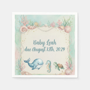 Onder de Zee Dieren Aquamarijn Baby Shower Servet