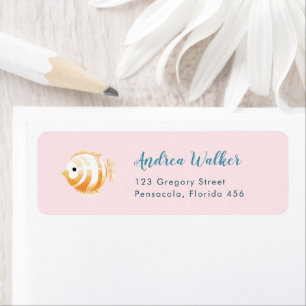 Onder De Zee Dieren Kleurrijke Baby Shower Etiket
