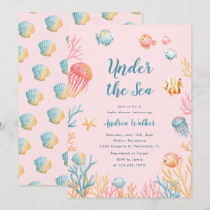 Onder De Zee Dieren Kleurrijke Baby Shower Kaart