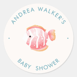 Onder De Zee Dieren Kleurrijke Baby Shower  Ronde Sticker