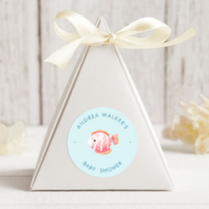 Onder De Zee Dieren Kleurrijke Baby Shower Ronde Sticker