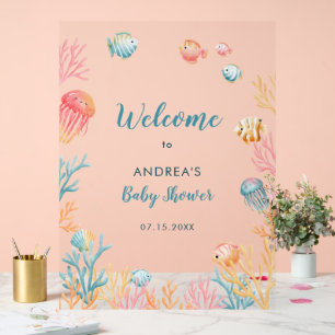 Onder De Zee Dieren Kleurrijke Baby Shower Welkom Acryl Bord