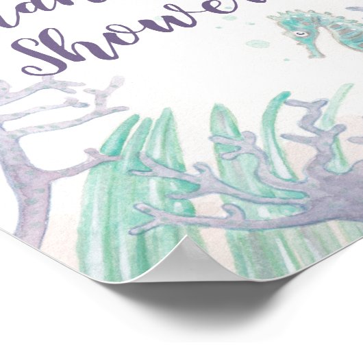 Onder de Zee Douche Poster Bord (Hoek)